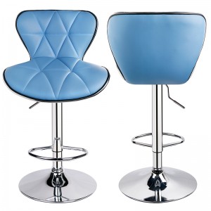 ERGODESIGN Sky Blue Bar Stools with Shell Back, Height Adjustable