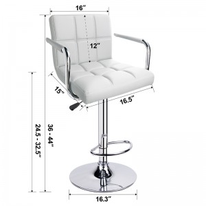 White Bar Stools with Arms and Adjustable Height Bar Stools