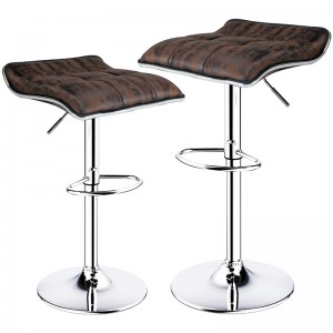 Backless Swivel Bar Stools with Adjustable Height and 360° Swivel Brown Bar Stools