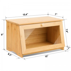 ERGODESIGN Single-Layer Bamboo Bread Box for Kitchen Counter