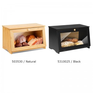 ERGODESIGN Single-Layer Bamboo Bread Box for Kitchen Counter