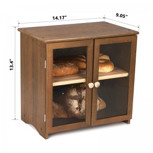 Good Quality Bread Storage Box with Movable Cutting Board Double Layers Bamboo Bread Box