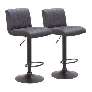 ERGODESIGN Retro Adjustable Bar Stools with Square Back in Black Base Set of 2