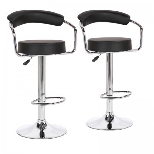 ERGODESIGN Adjustable Bar Stools with Hollow Back and Round Seat Set of 2