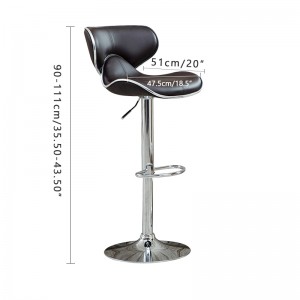 ERGODESIGN Leather Swivel Bar Stools with Shell Back Set of 2