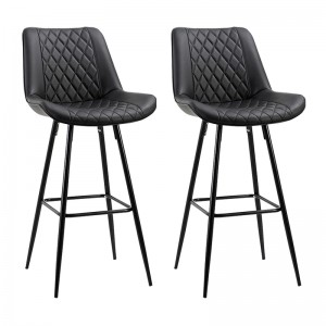 ERGODESIGN Faux Leather Counter Height Bar Stools with Back and Footrest Set of 2