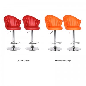 Adjustable Bar Stools with Backs and Arms Set of 2 Orange Bar Stools