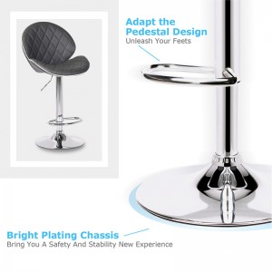 ERGODESIGN Adjustable Bar Stools with Shell Back of Different Designs Set of 2