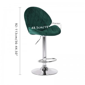 Height Adjustable Bar Stool with Backs Dark Green Bar Stools Set of 2