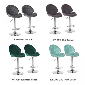 Height Adjustable Bar Stool with Backs Dark Green Bar Stools Set of 2