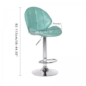 Leather Swivel Bar Stools with Adjustable Height Mint Green Bar Stools with Backs Set of 2