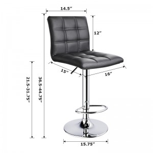 ERGODESIGN Adjustable Bar Stools with Square Back Multiple Colors Available Set of 2