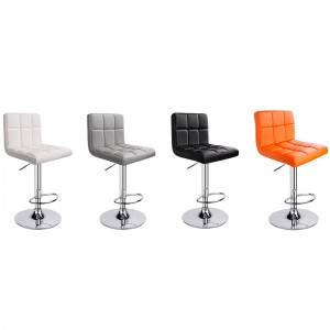 Swivel Bar Stools with Classic Back and Ajustable Height Orange Bar Stools Set of 2