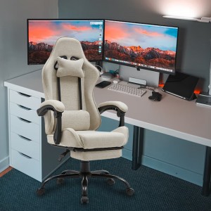 ERGODESIGN Custom Adjustable Swivel Gaming Racing Chair with Headrest and Lumbar Support