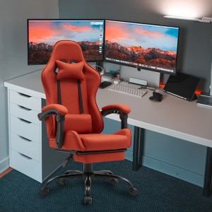 ERGODESIGN High Back Computer Chair Leather Desk Chair Racing Ergonomic Adjustable Swivel Gaming Chair with Headrest and Lumbar Support