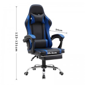 ERGODESIGN Gaming Chair with Lumbar Support Footrest Armrest Headrest Ergonomic Rolling Swivel Gaming Chair