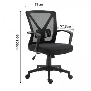 ERGODESIGN high back Mesh blcak office chair with Armrest